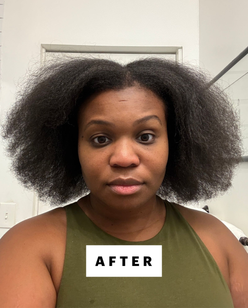 Allure editor in chief jessica cruel after using the Dyson Airsmooth on her type 4 hair